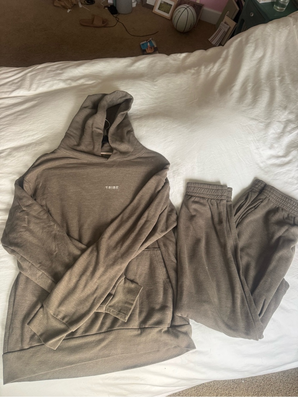 TRIBE Women's Taupe Hoodie Sweatshirt